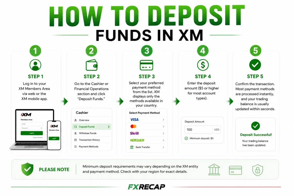 How to deposit XM fund