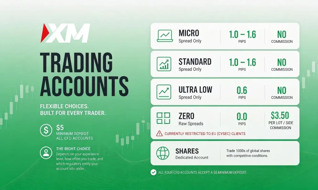 XM Account Types Explained: Micro, Standard, Ultra Low & Zero