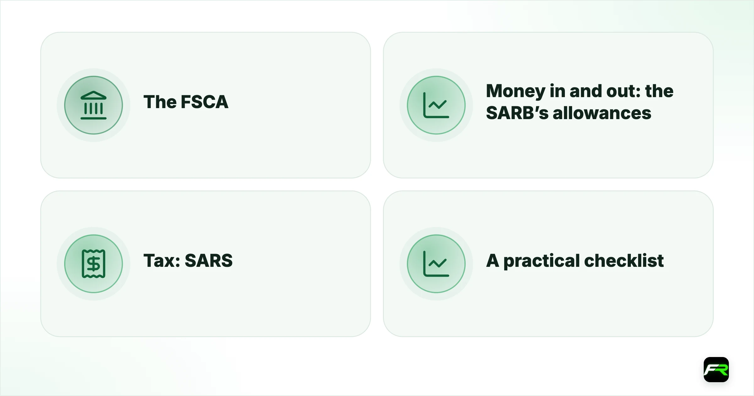 Prop Trading in South Africa: SARS and the FSCA. The FSCA; Money in and out: the SARB’s allowances; Tax: SARS; A practical checklist