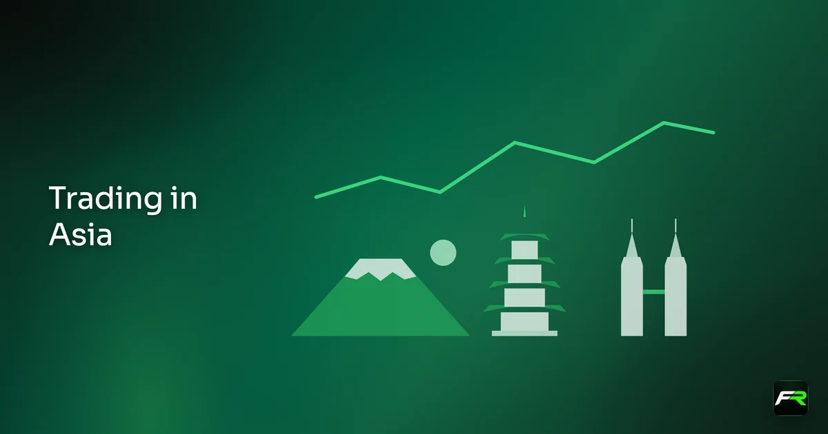 Illustration: skyline of fuji pagoda and twin towers with a chart over it