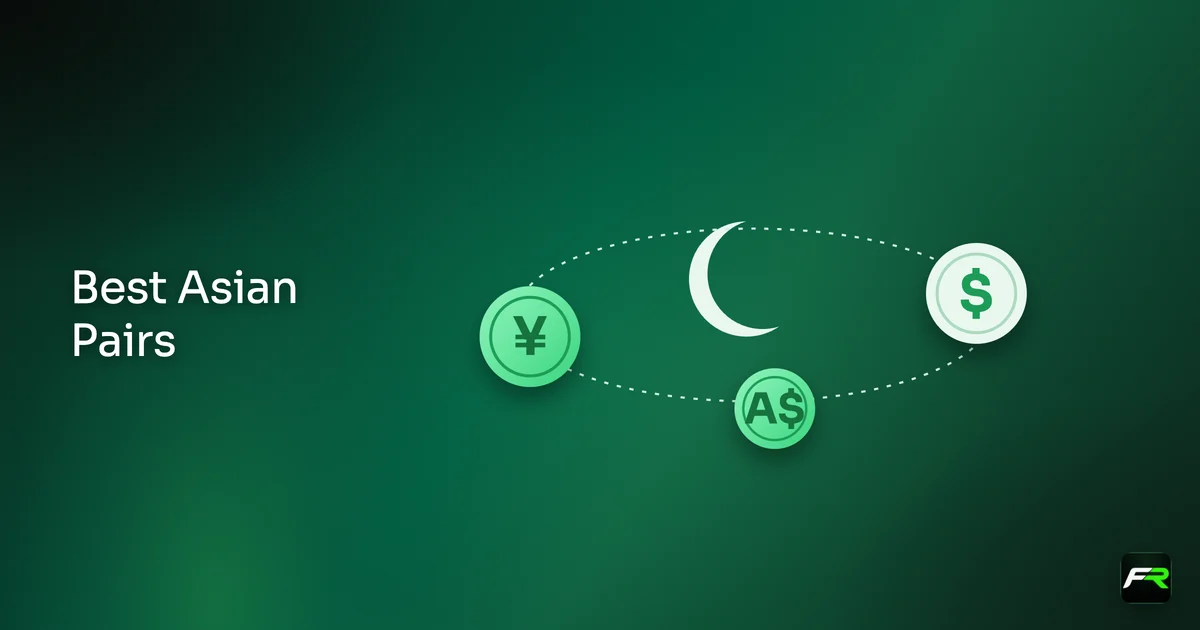 Illustration: yen and dollar coins orbiting a moon at night