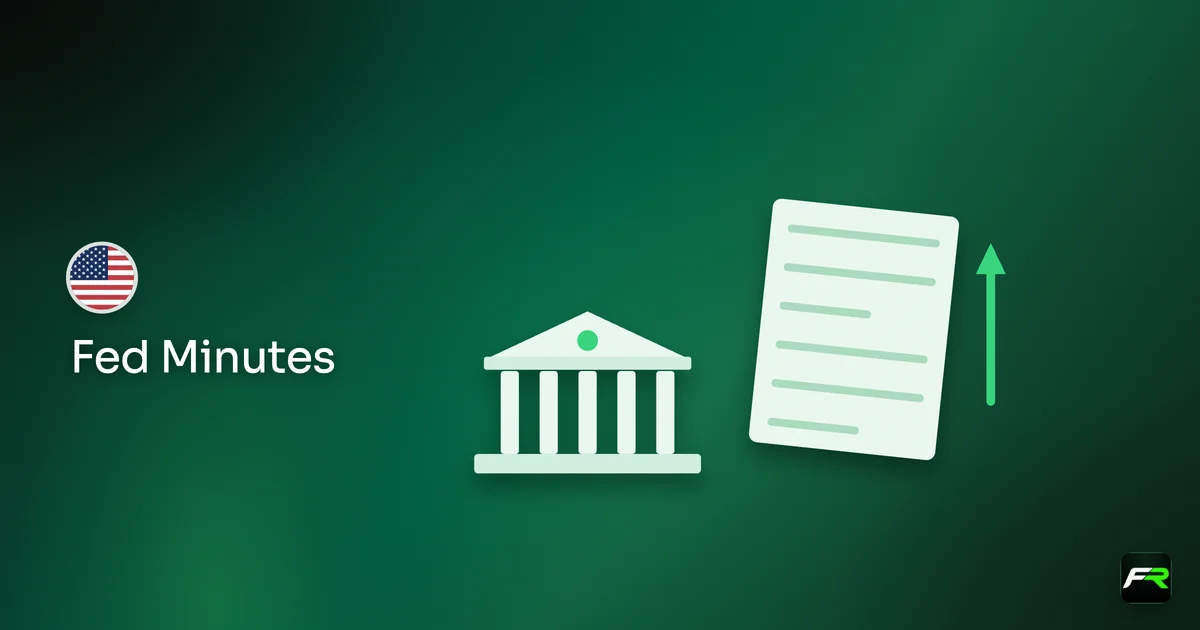 Illustration: meeting minutes folder with an upward rate arrow on the fed