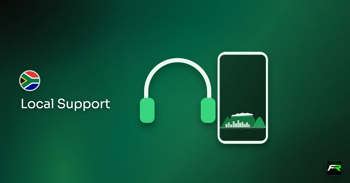 Illustration: headset beside a phone showing the cape town skyline