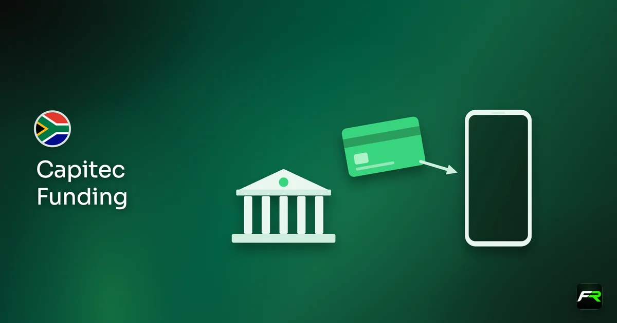 Illustration: bank card moving from a bank building to a phone