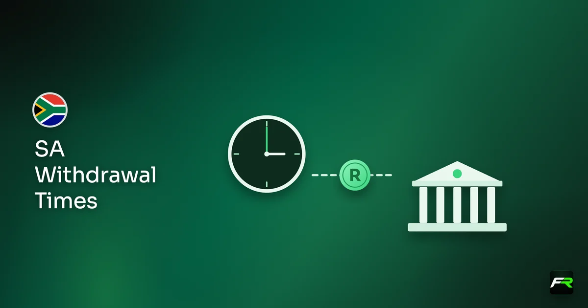 Illustration: stopwatch and a rand coin travelling to a bank
