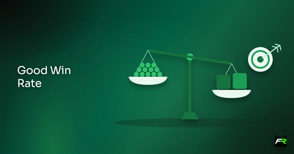 Balance scale weighing many small green tokens against two large blocks, with a target