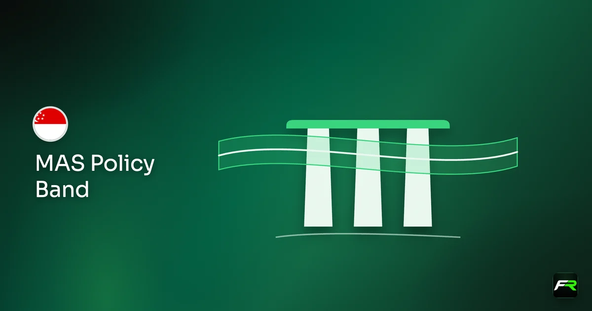 Illustration: marina bay towers with a currency band ribbon