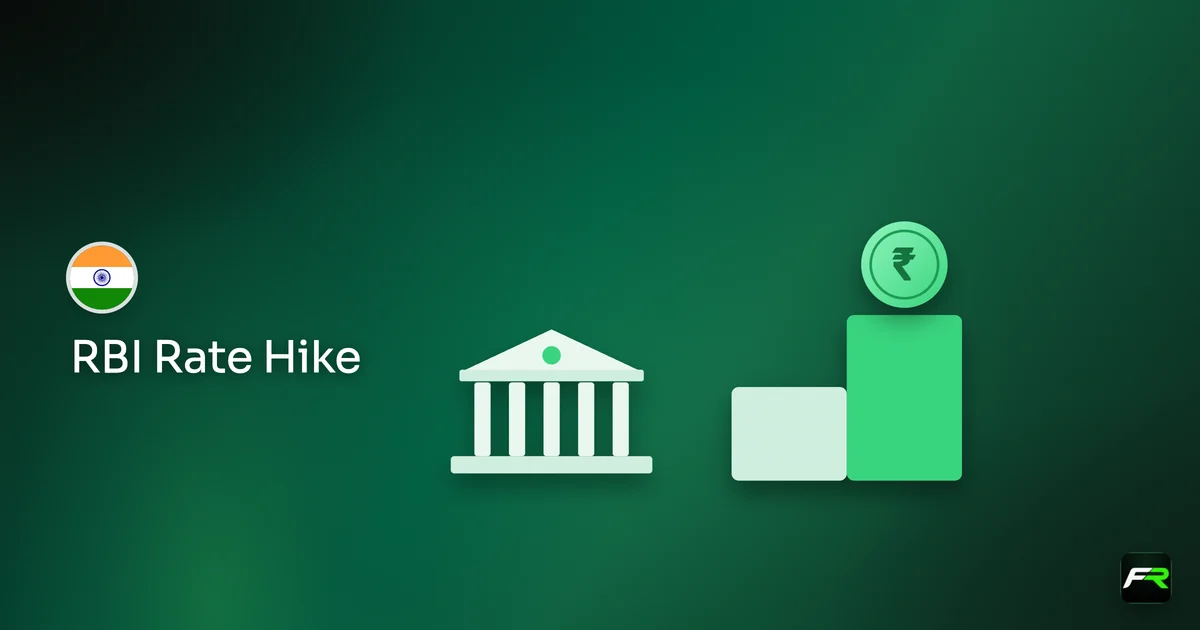 Illustration: rupee coin climbing a step beside the rbi