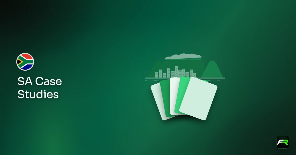 Illustration: five folders fanned in front of table mountain