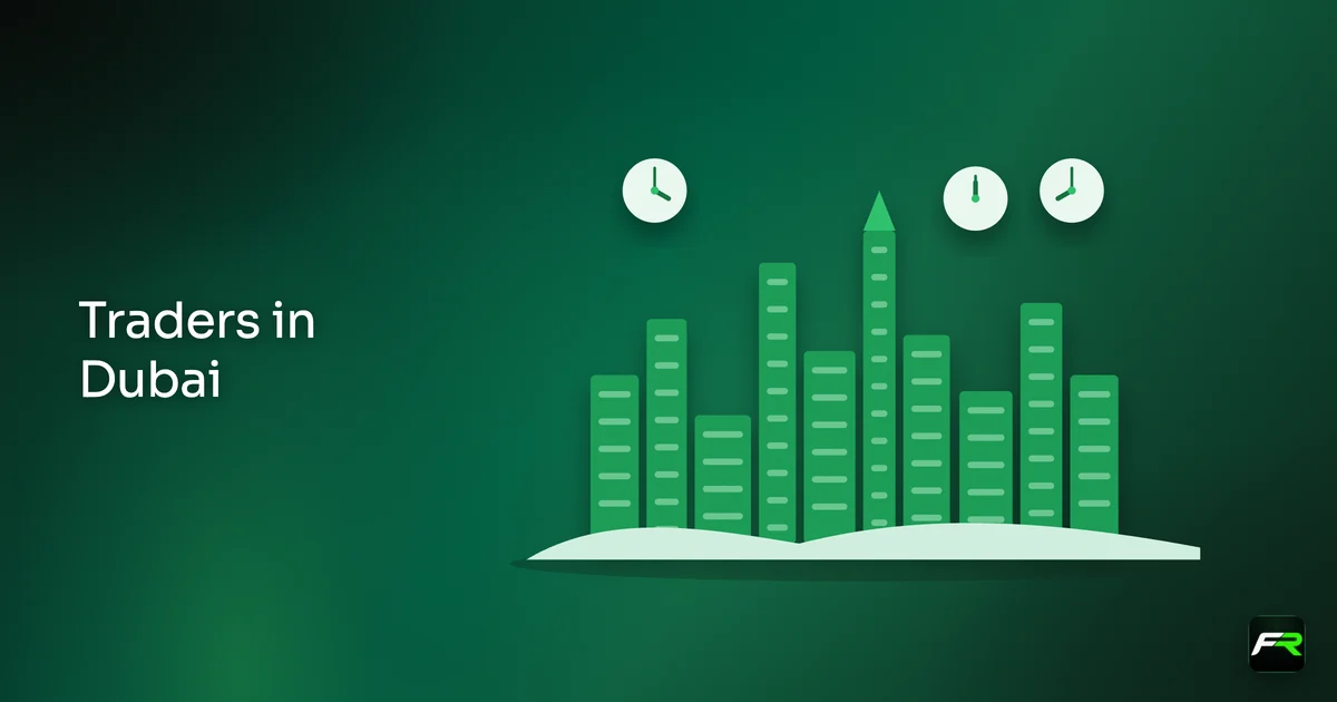 Generic city skyline rising from desert dunes with three clock faces above