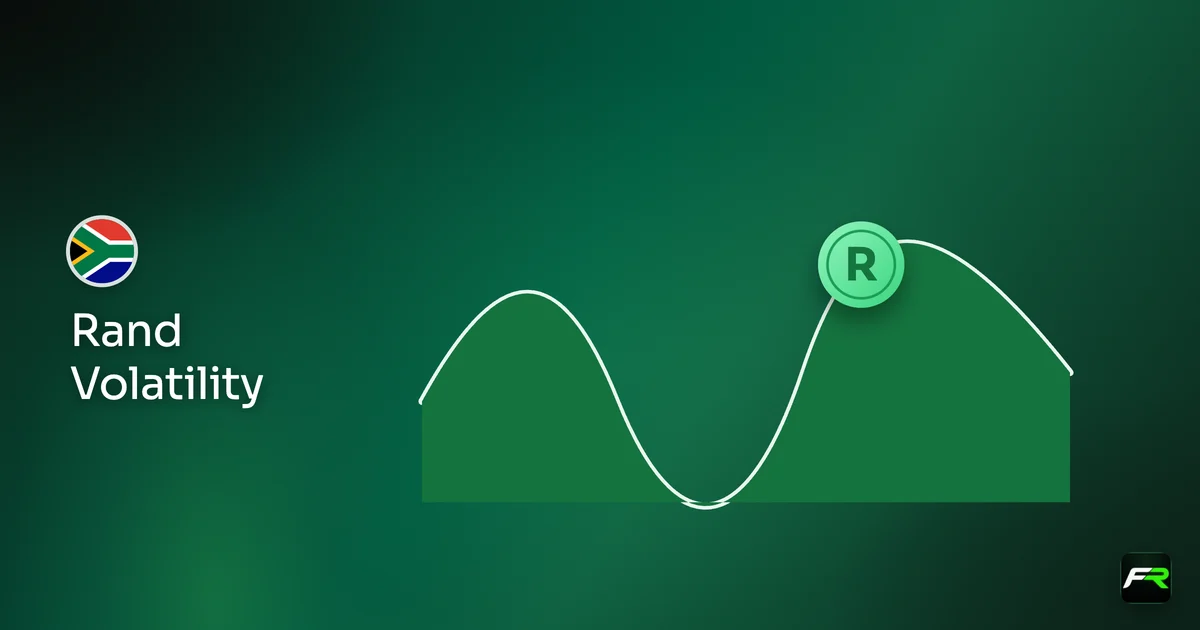 Illustration: rand coin on a stormy wave